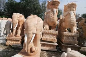麒麟，大象，貔貅，狮子等雕塑