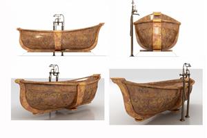 棕色玉石浴缸